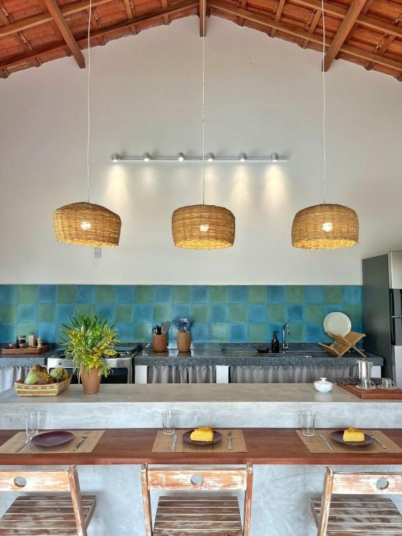 Cozinha compartilhada equipada